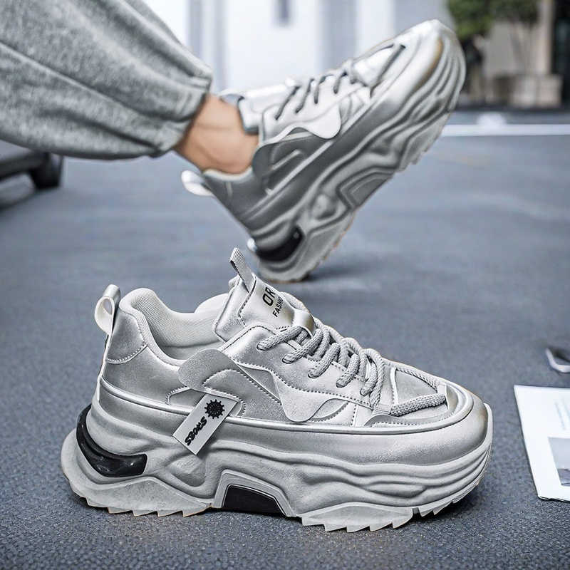 Men Shoes Offer - 블랙 플랫폼 테니스 맨 스포츠 우븐