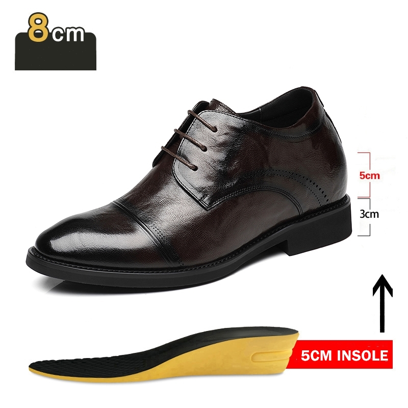 Oxford Brogue Leather - 남성용 엘리베이터 신발, 비즈니스 원피스 가죽