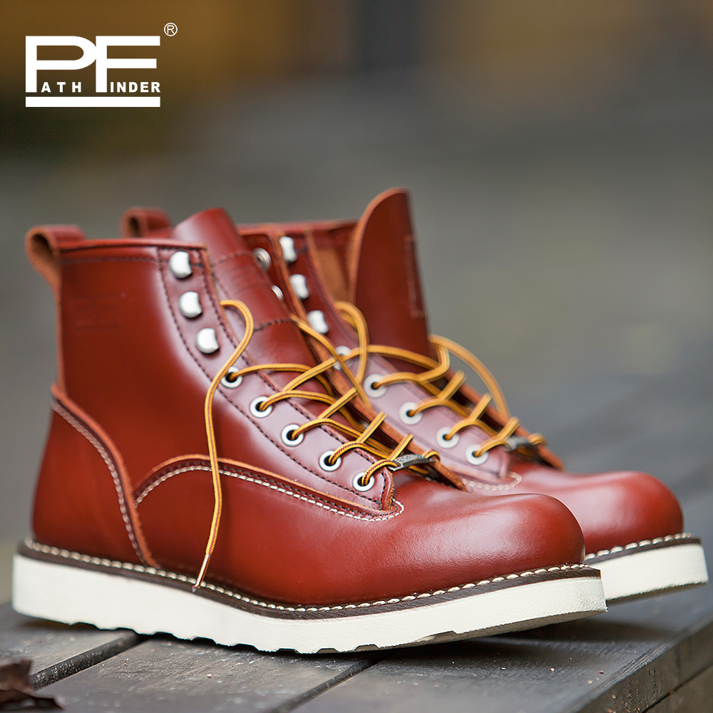 Work Boot Steel Toe - 남성 패션 정품 가죽 중간 길이