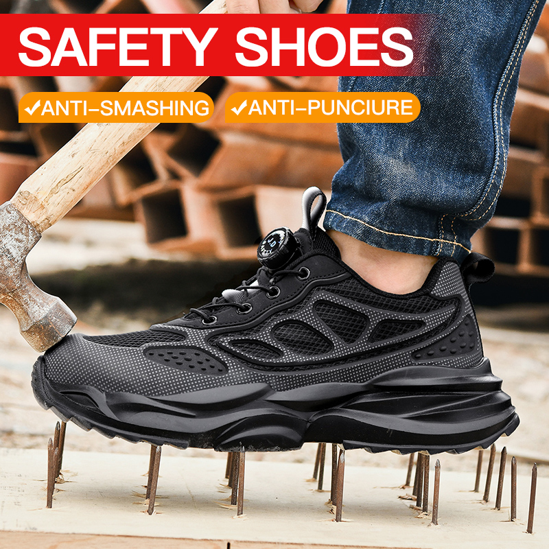 Work Boot Steel Toe - 로터리 버튼 안전화 남성용 스틸 토