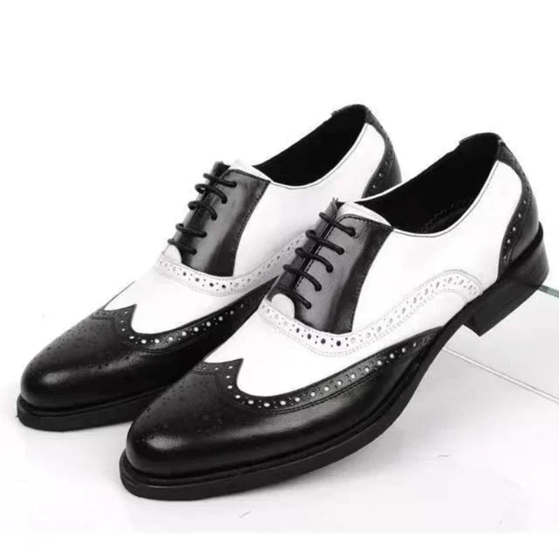 Oxford Brogue Leather - 혼합 색상 남성 정장 신발 레트로
