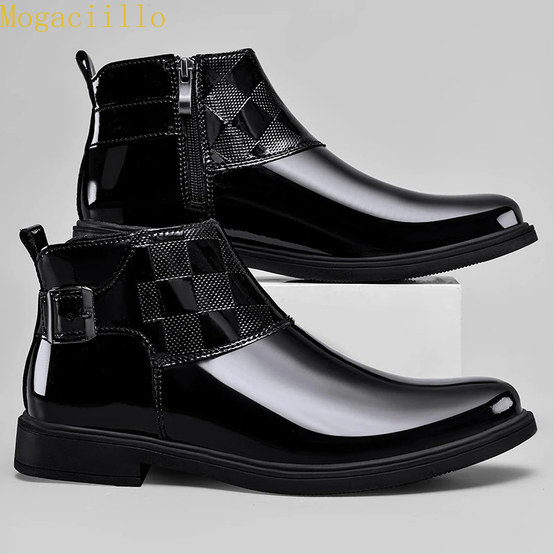Men'S Shoes Quality Brands - 브랜드 남성용 블랙 광택 에나멜 가죽