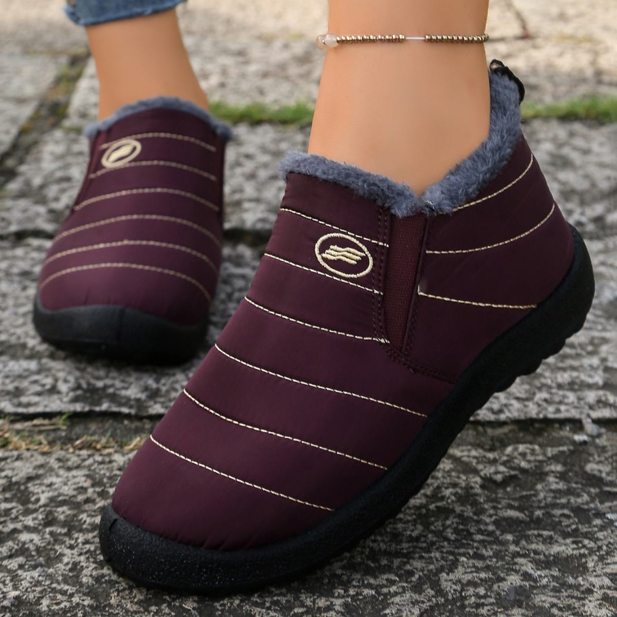 Men Shoes Online - 남성용 모피 안감 방수 스노우 부츠,
