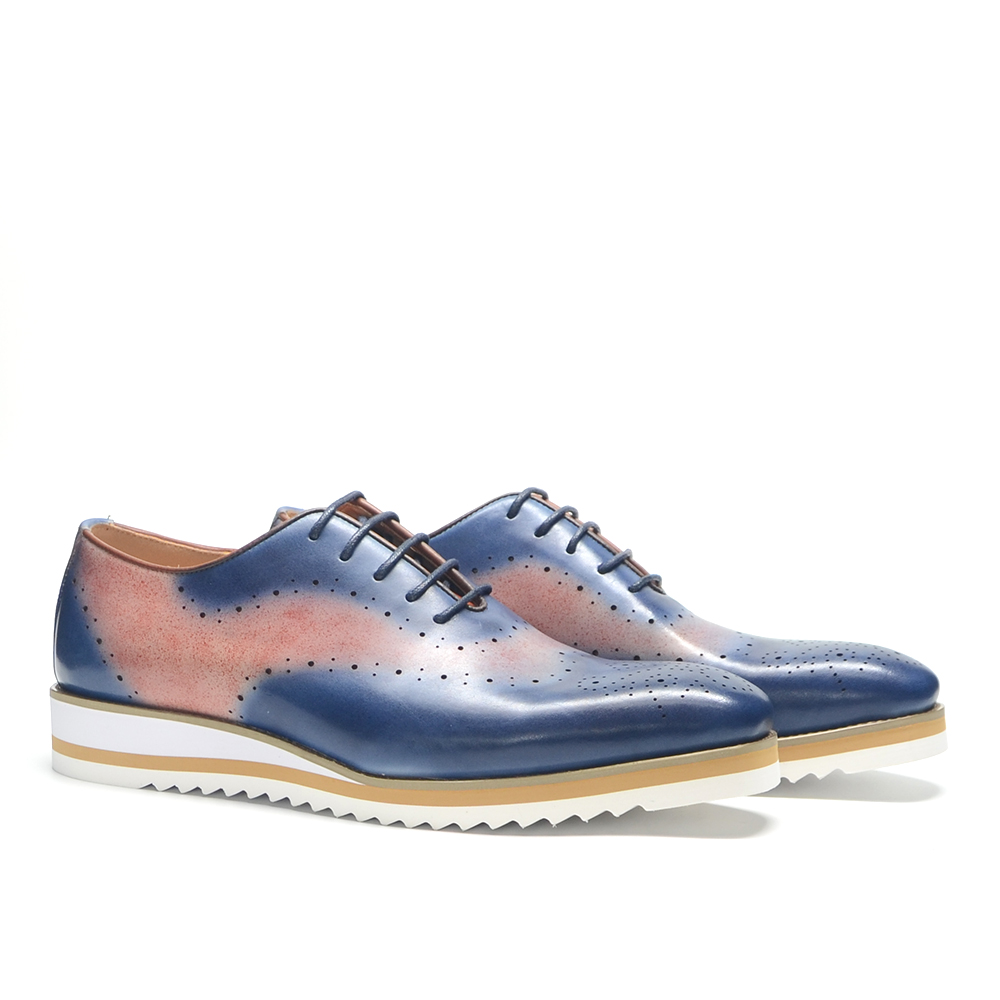 Oxford Brogue Leather - 남성용 고급 플레인 토우 투톤 컬러