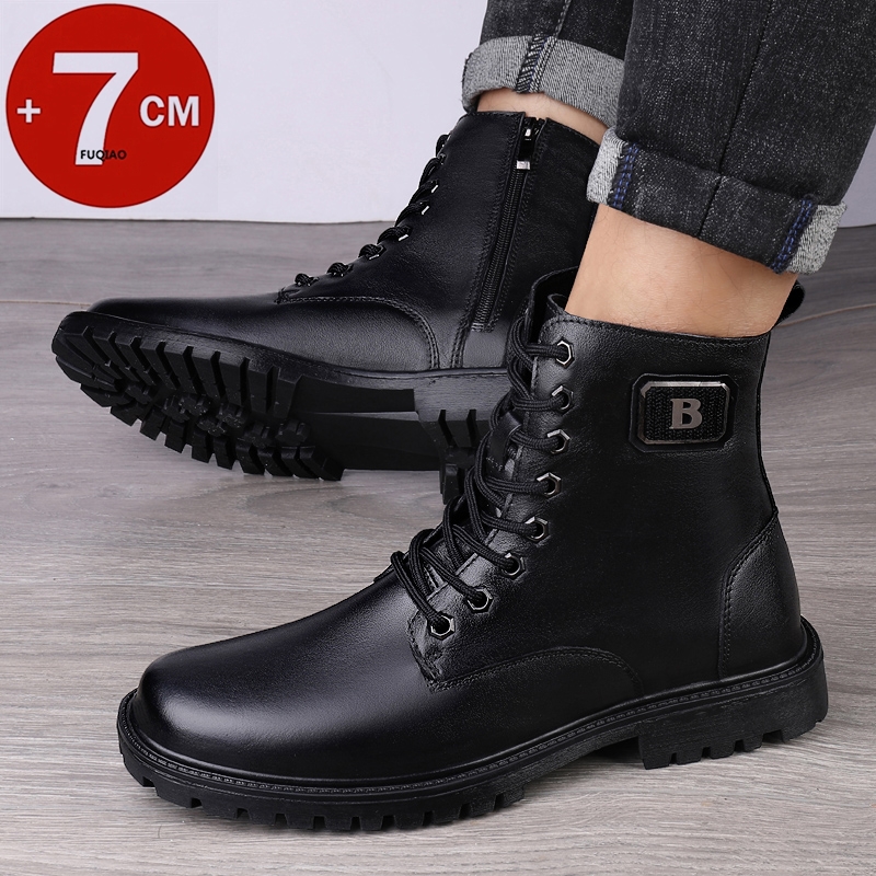 남성용 천연 가죽 키높이 부츠 겨울용 따뜻한 안감 지퍼 - Men'S Shoes With Height Increase 리뷰 및 가격