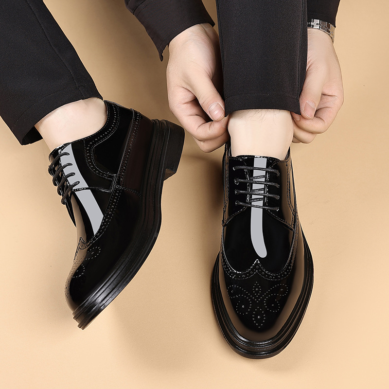 남성용 에나멜 브로그 드레스 슈즈, 레이스업 정장 옥스 - Oxford Brogue Leather 리뷰 및 가격