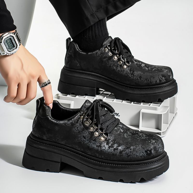 겨울 남성 레트로 영국 스타일 캐주얼 가죽 신발 두꺼운 - Men'S Shoes With Height Increase 리뷰 및 가격