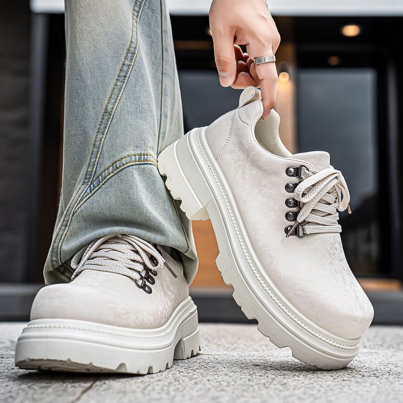 겨울 남성 레트로 영국 스타일 캐주얼 가죽 신발 두꺼운 - Men'S Shoes With Height Increase 리뷰 및 가격