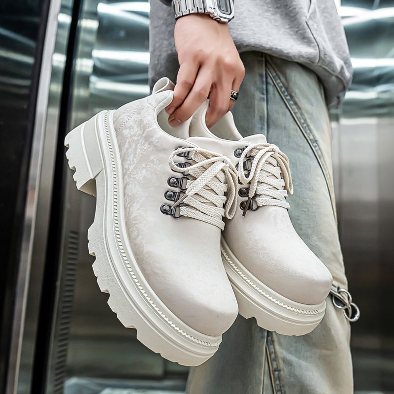 겨울 남성 레트로 영국 스타일 캐주얼 가죽 신발 두꺼운 - Men'S Shoes With Height Increase 리뷰 및 가격