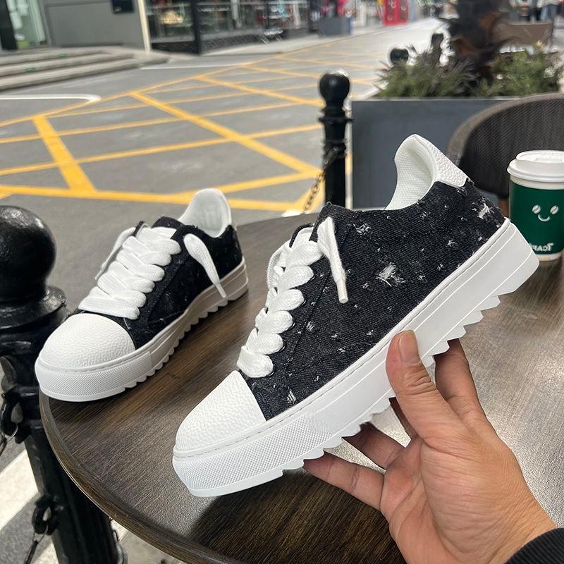 남성용 로우탑 패션 트렌드 다용도 캔버스화 데님 플랫폼 - Men'S Shoes With Height Increase 리뷰 및 가격