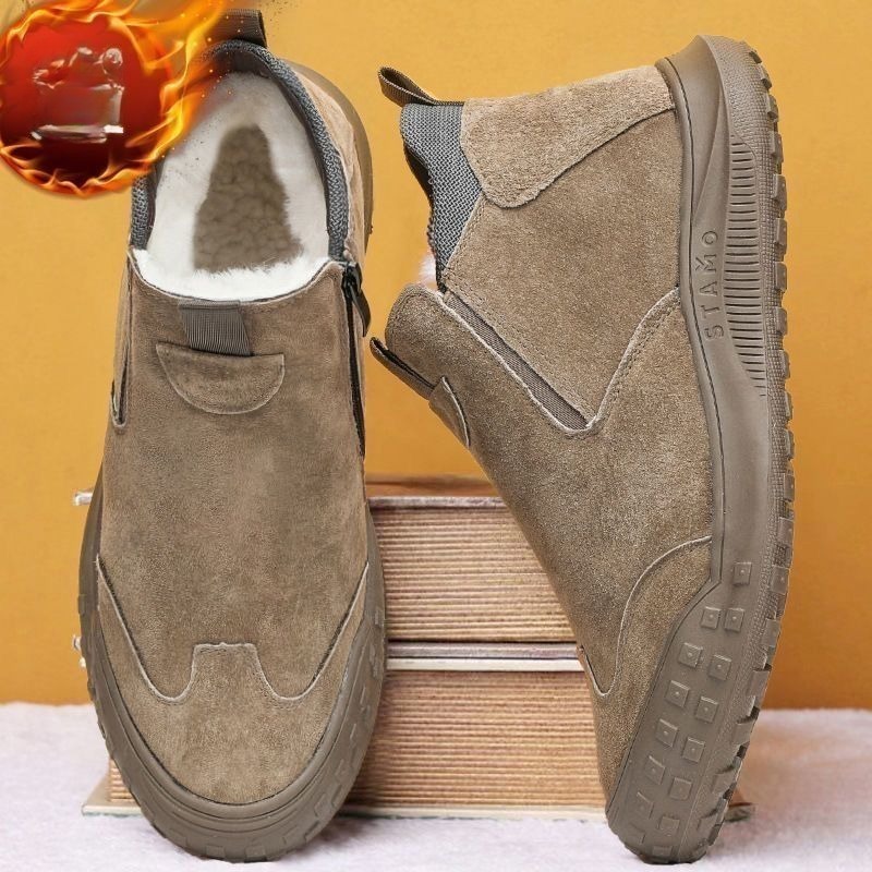 겨울 남성 신발 플러시 따뜻한 코튼 신발 패션 하이 탑 - Loafer Slip On Men 리뷰 및 가격