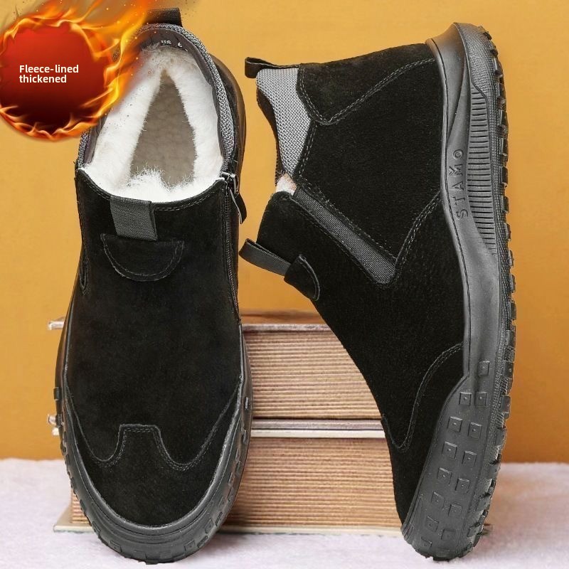 겨울 남성 신발 플러시 따뜻한 코튼 신발 패션 하이 탑 - Loafer Slip On Men 리뷰 및 가격