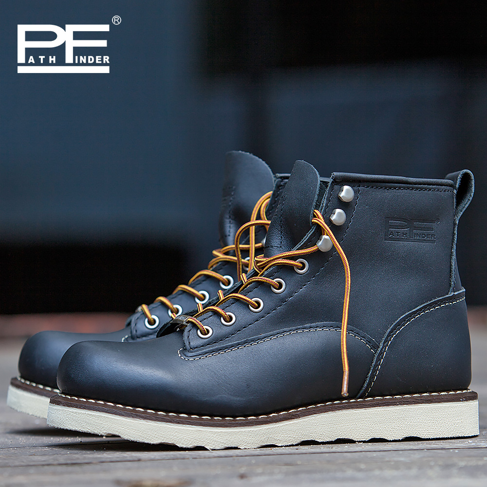 남성 패션 정품 가죽 오토바이 부츠 스틸 토 미끄럼 방 - Work Boot Steel Toe 리뷰 및 가격