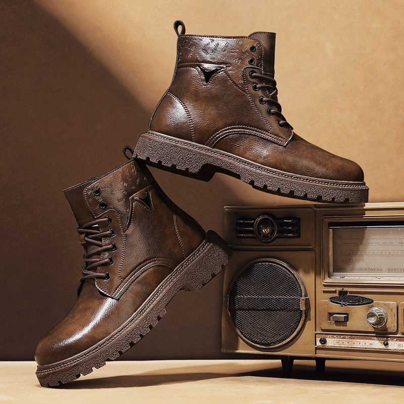 6cm 키높이 남성 부츠 가죽 야외 가을 겨울 신발 따 - Men'S Shoes With Height Increase 리뷰 및 가격