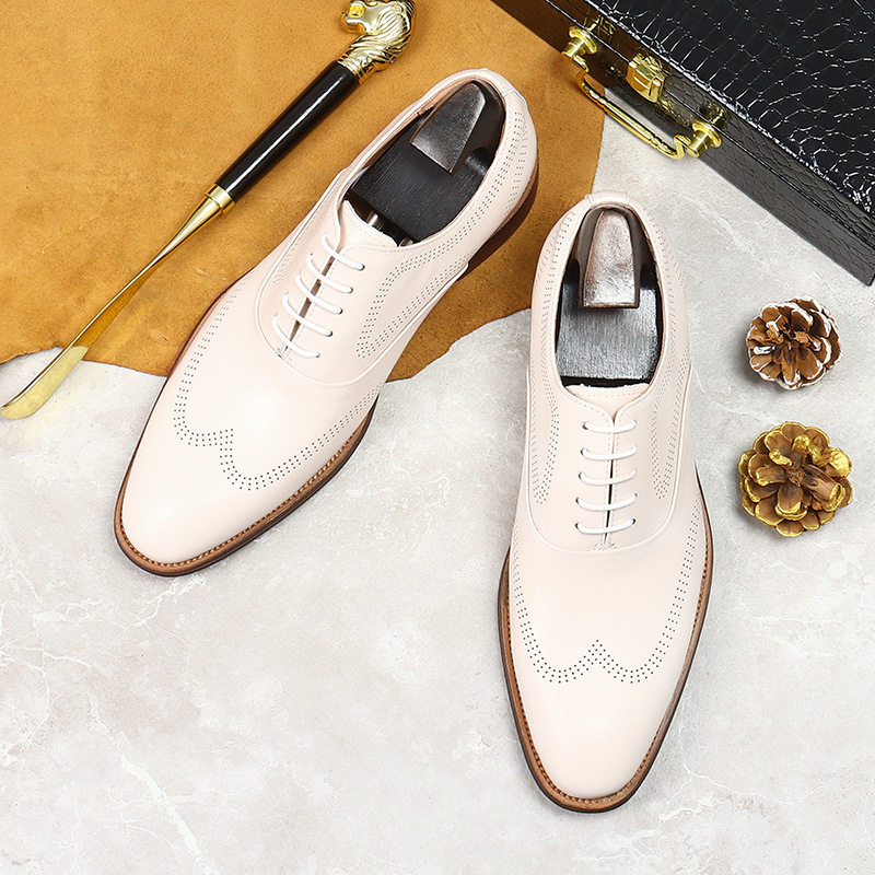 남성용 레이스업 캐주얼 슈즈, 심플한 내마모성, 천연  - Oxford Brogue Leather 리뷰 및 가격