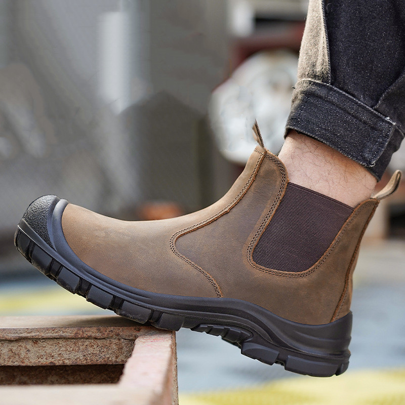 대형 남성용 패션 스틸 토 커버 작업화 소가죽 안전화  - Work Boot Steel Toe 리뷰 및 가격