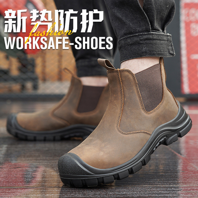 대형 남성용 패션 스틸 토 커버 작업화 소가죽 안전화  - Work Boot Steel Toe 리뷰 및 가격
