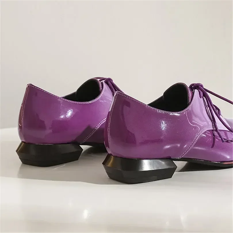 영국 여성 옥스포드 그라디언트 레드 퍼플 특허 가죽 플 - Oxford Brogue Leather 리뷰 및 가격