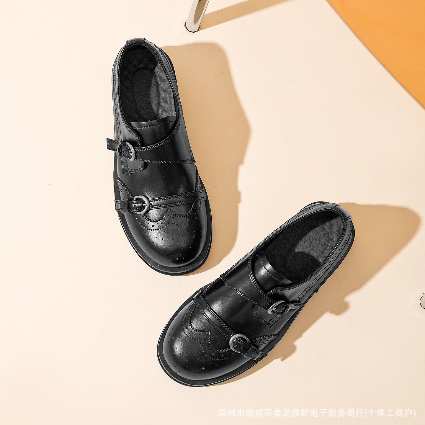 여성용 레트로 브로그 더블 스트랩 슈즈, 브라운 샤이니 - Oxford Brogue Leather 리뷰 및 가격