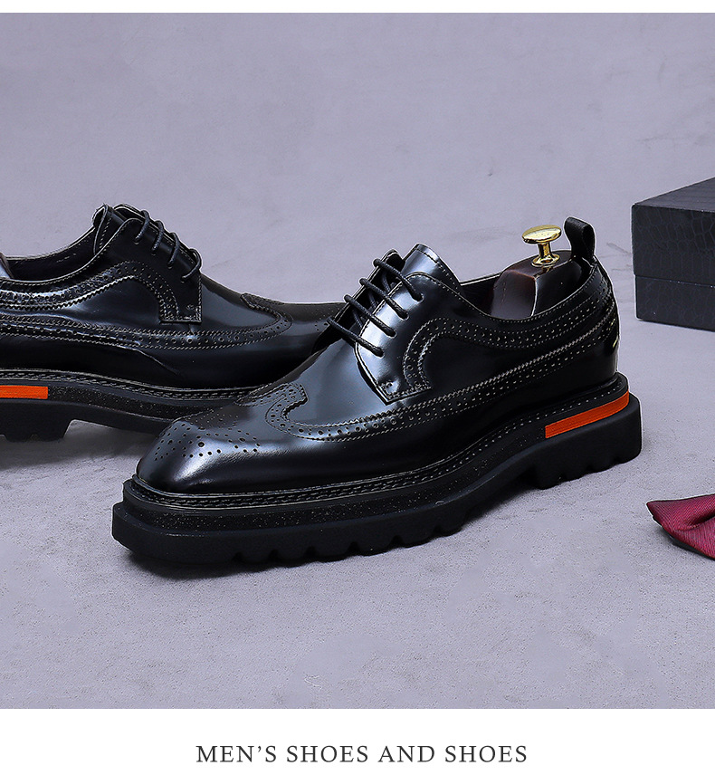 남성용 브로그 플랫폼 옥스포드 슈즈 정품 가죽 두꺼운  - Oxford Brogue Leather 리뷰 및 가격