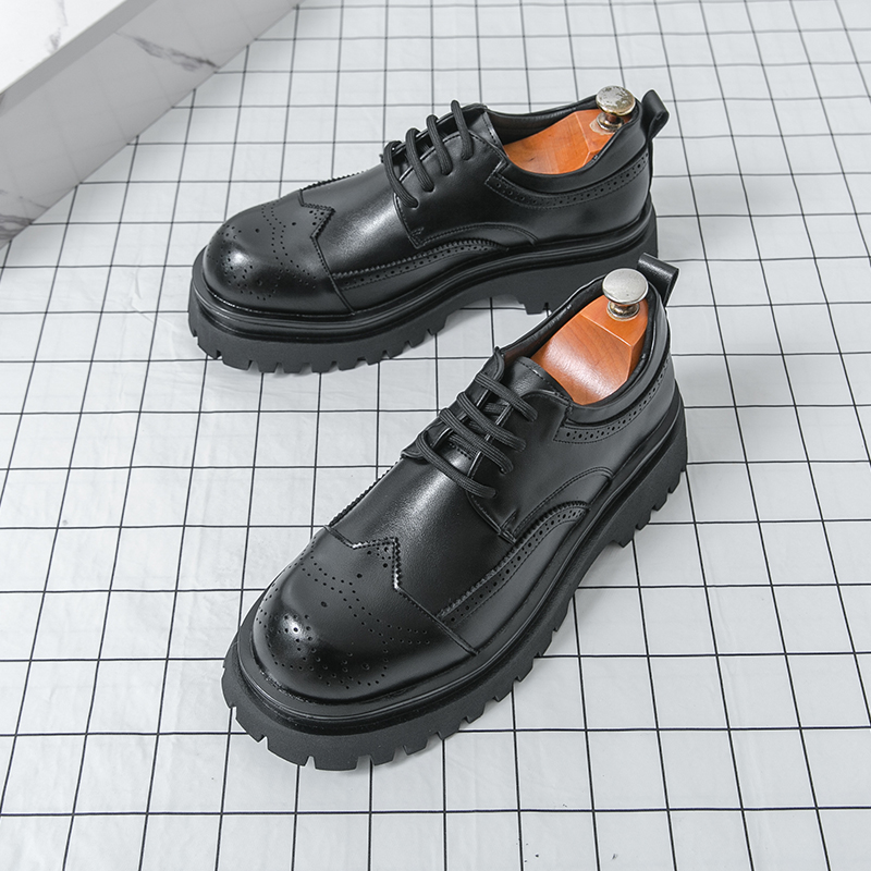 5CM 소프트 청키 솔 남성용 더비 드레스 슈즈 PU  - Oxford Brogue Leather 리뷰 및 가격