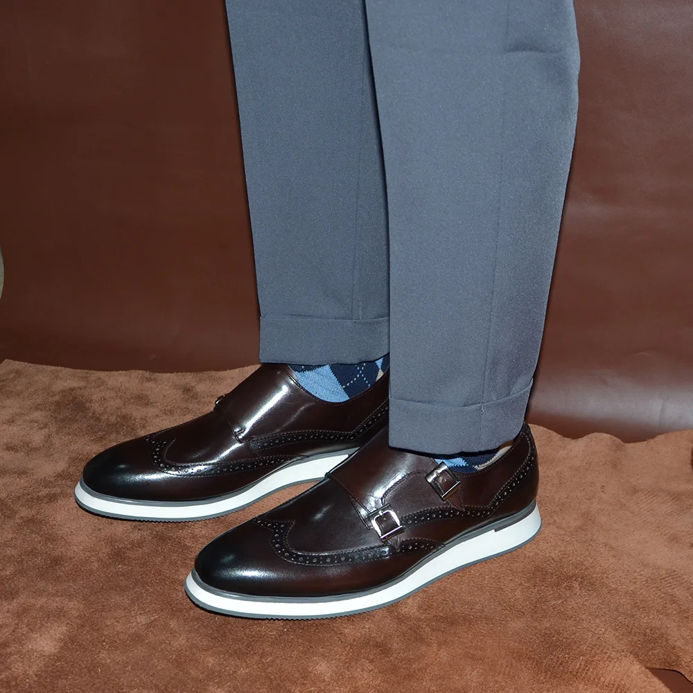 유럽 명품 남성 스니커즈 천연 가죽 몽크 스트랩 더블  - Oxford Brogue Leather 리뷰 및 가격