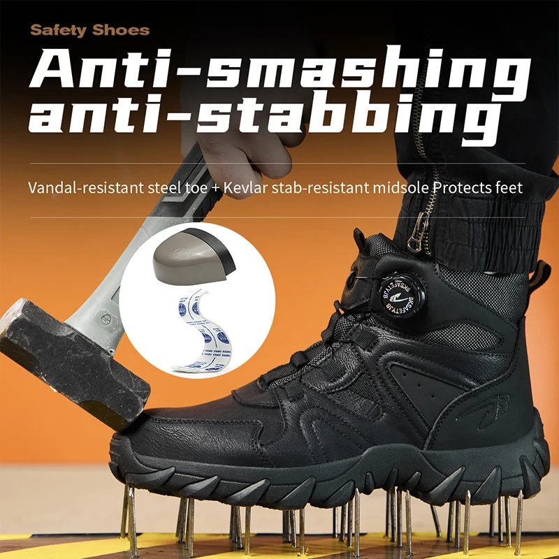 새로운 남성용 안전 부츠 작업 부츠 안티 스매싱 안티  - Work Boot Steel Toe 리뷰 및 가격