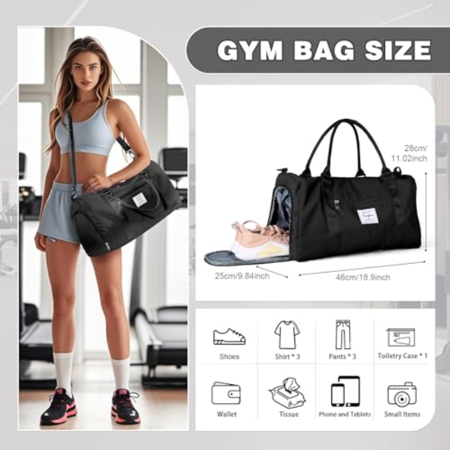 여성 남성용 소형 블랙 스포츠 짐 더플백, 여행용 토트 - Men'S Shoes For Gym 리뷰 및 가격