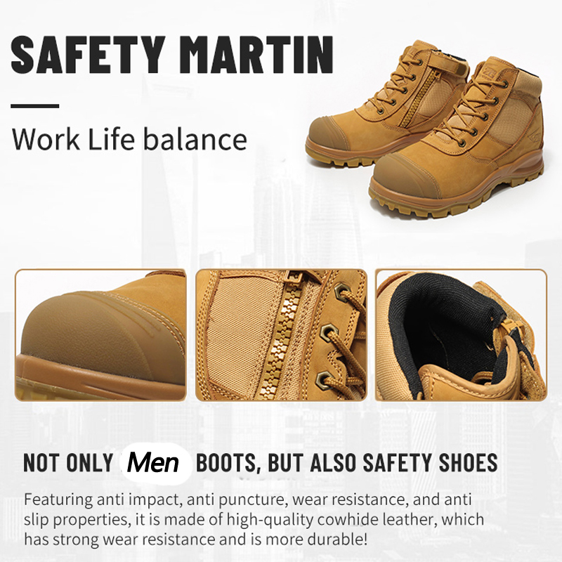 정품 가죽 남성용 부츠 안전화 파괴할 수 없는 작업화  - Work Boot Steel Toe 리뷰 및 가격