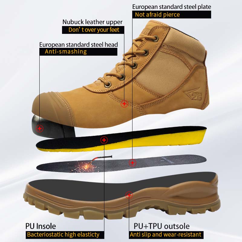 정품 가죽 남성용 부츠 안전화 파괴할 수 없는 작업화  - Work Boot Steel Toe 리뷰 및 가격