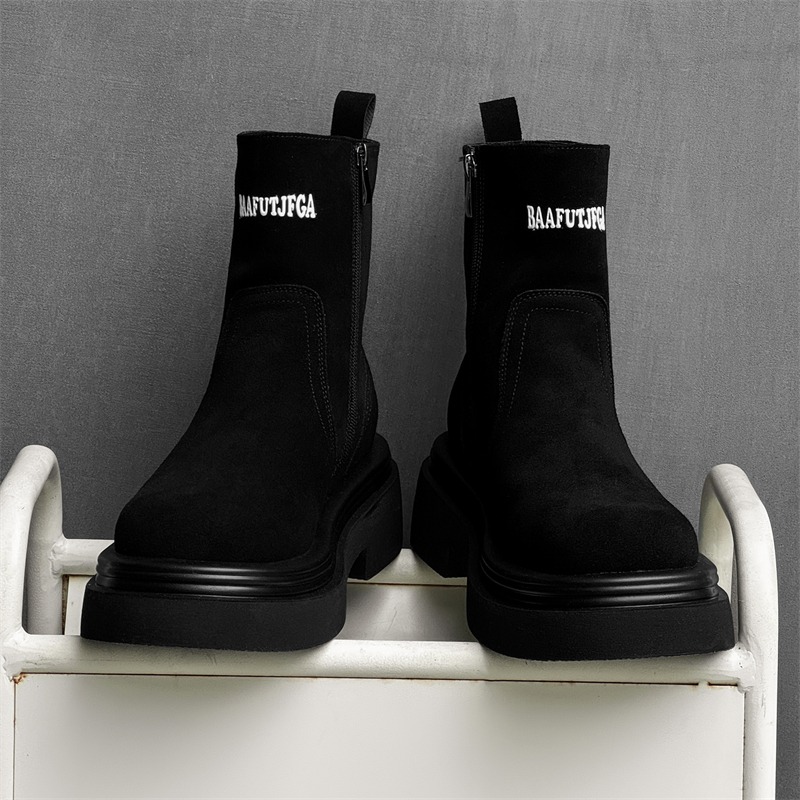 겨울 유럽 아메리카 레트로 두꺼운 밑창 측면 지퍼 키높 - Men'S Shoes With Height Increase 리뷰 및 가격