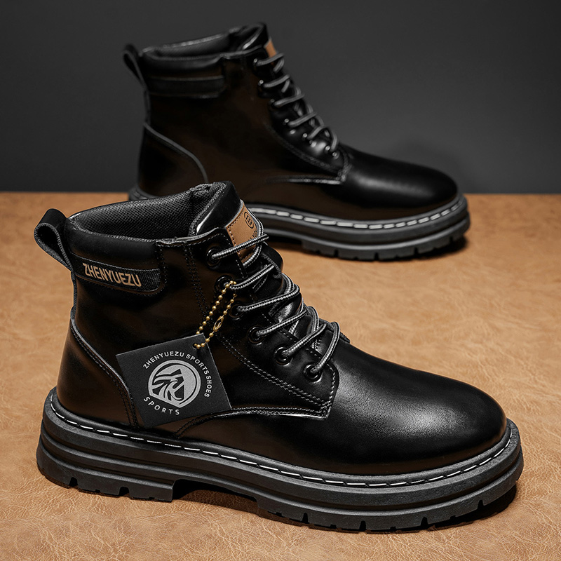 남성용 가을 겨울 레트로 숏부츠, 두꺼운 밑창 키높이  - Men'S Shoes With Height Increase 리뷰 및 가격