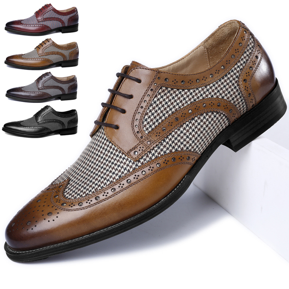 남성용 옥스포드 비즈니스 신발, 부드러운 가죽 캐주얼  - Oxford Brogue Leather 리뷰 및 가격